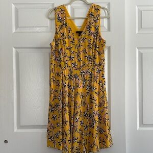 Banana Republic Yellow Floral Midi Dress